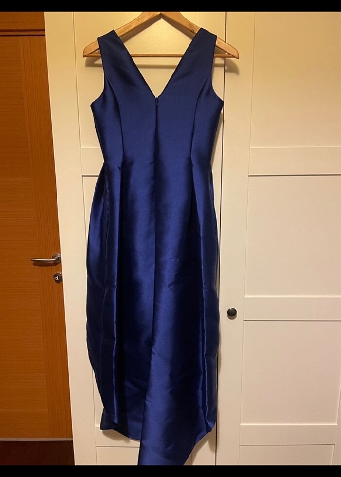 Asil Saks mavisi Lacivert Elbise - Görsel 3