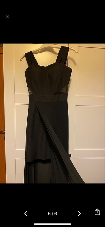 Siyah Uçuş Asil Elbise - Görsel 5