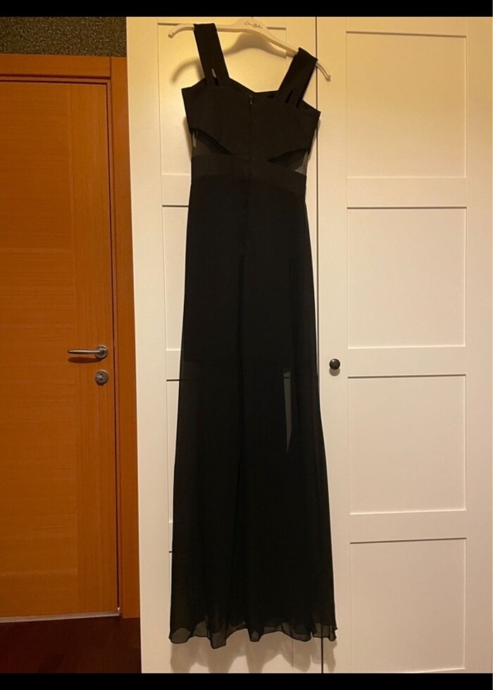 Siyah Uçuş Asil Elbise - Görsel 3