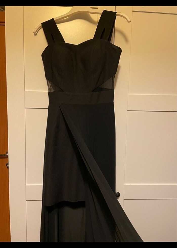 Siyah Uçuş Asil Elbise - Görsel 5