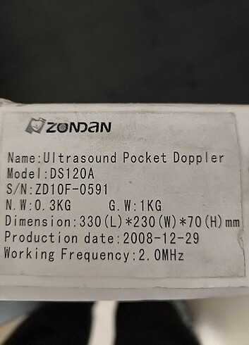 Zondan Fetal Doppler DS120A Bebek Kalbi Ritim Dinleme Cihazı - Görsel 6