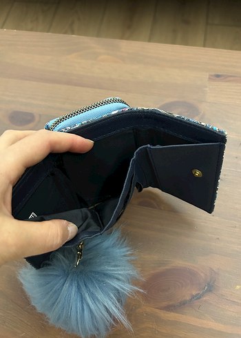 Defacto Mavi Bohem Kadın Cüzdanı Ponponlu