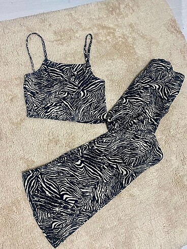 zebra desen ikili takım