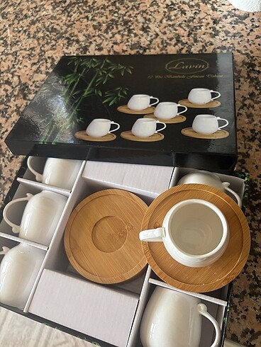 6 lı bambu fincan takımı