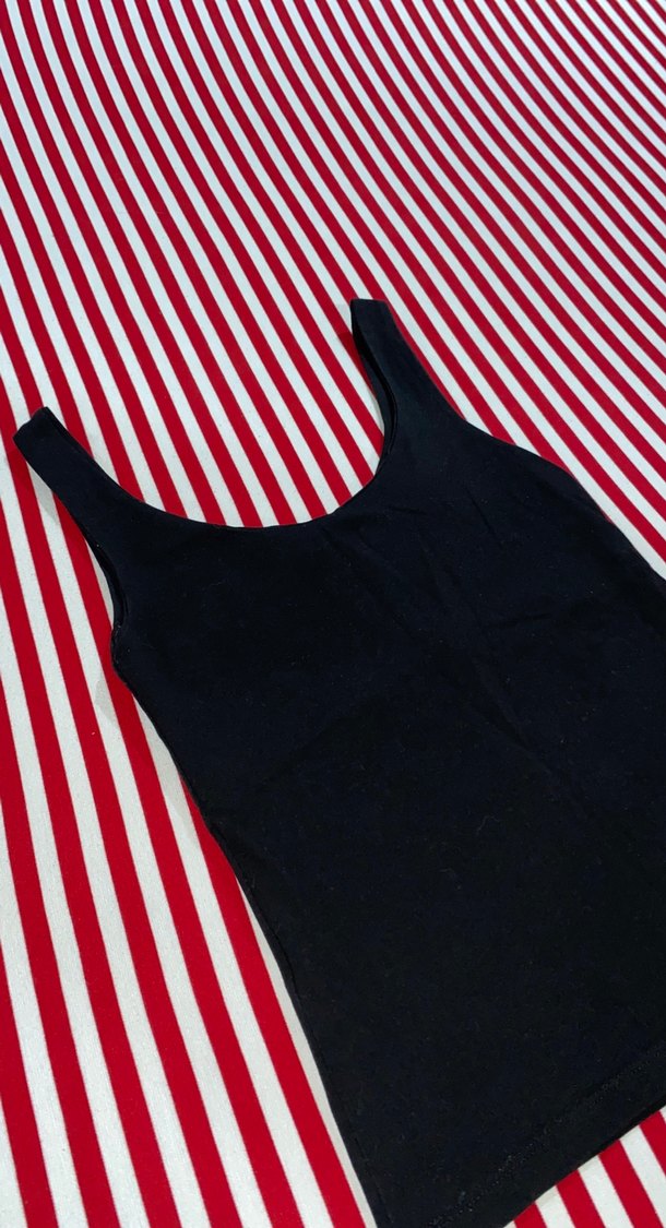 Siyah Kadın Atlet, Kayık Yaka, Dar Kesim - Görsel 2