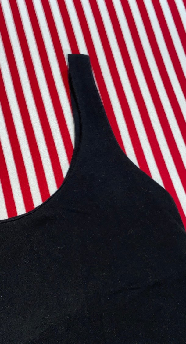 Siyah Kadın Atlet, Kayık Yaka, Dar Kesim - Görsel 3