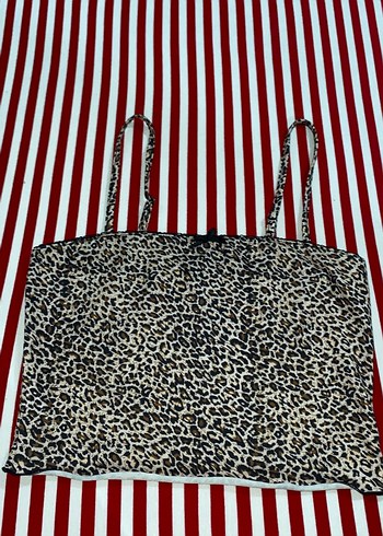 Kadın Zebra Desenli Strappy Crop Top - Görsel 2