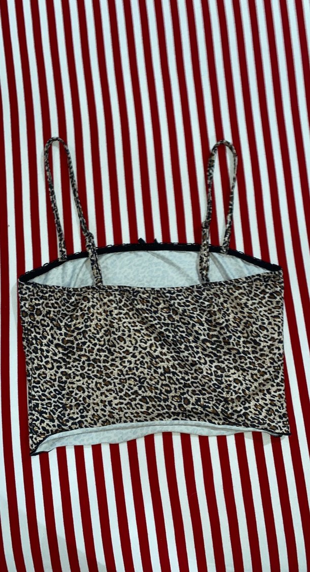 Kadın Zebra Desenli Strappy Crop Top - Görsel 4