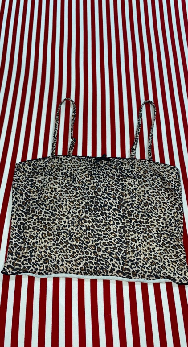 Kadın Zebra Desenli Strappy Crop Top - Görsel 2