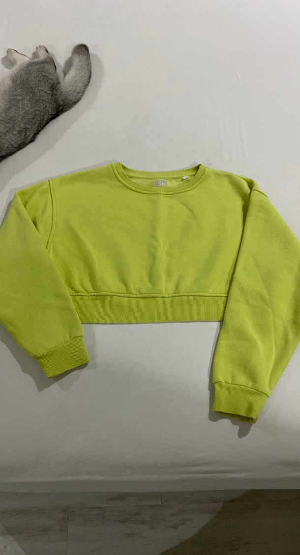 Sarı Midi Kadın Sweatshirt - Görsel 2