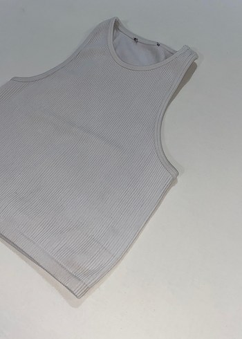 Topshop Gri Yüksek Yakalı Kolsuz Atlet