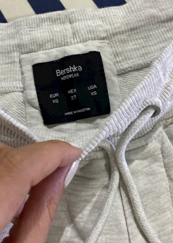 Bershka Gri Pamuklu Rahat Kesim Erkek Şort