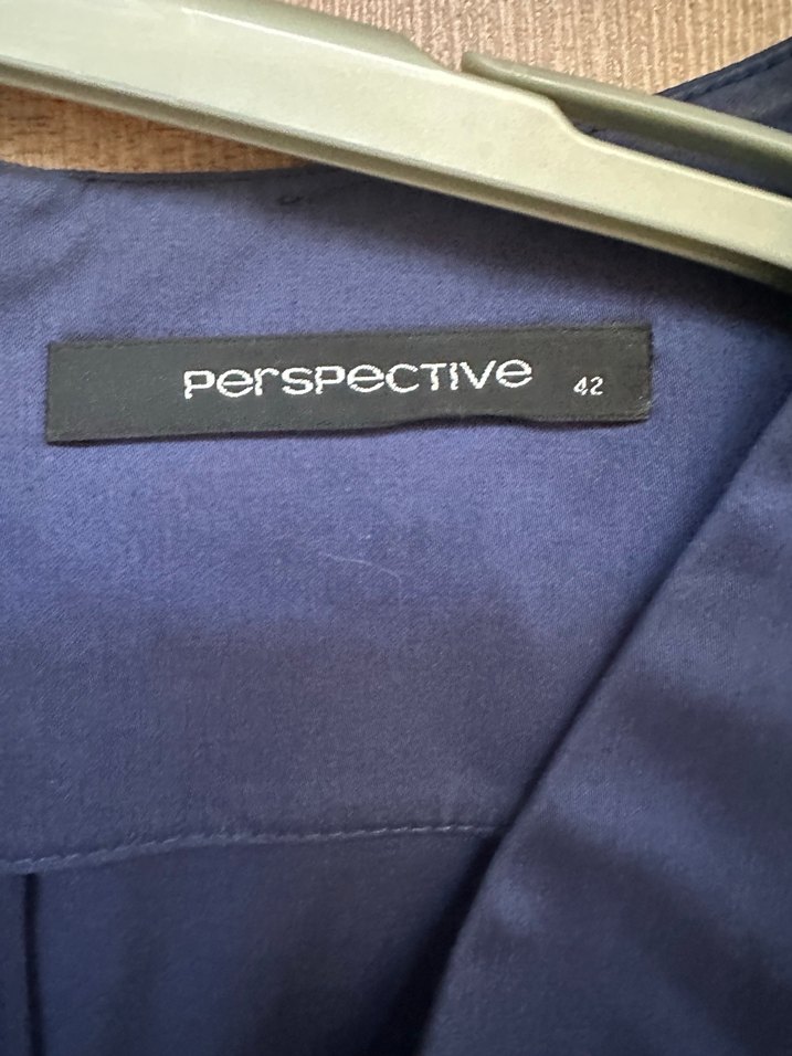 Perspective 42 beden Kemerli Lacivert Midi Kadın Elbise - Görsel 3