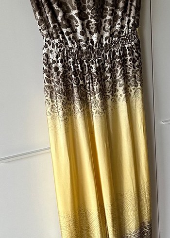 Bohem Sarı Gri Salaş Bağlamalı tulum - Görsel 3