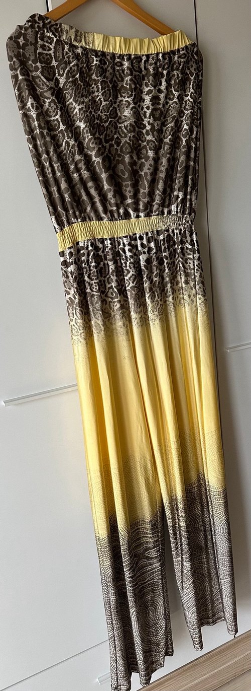 Bohem Sarı Gri Salaş Bağlamalı tulum - Görsel 5