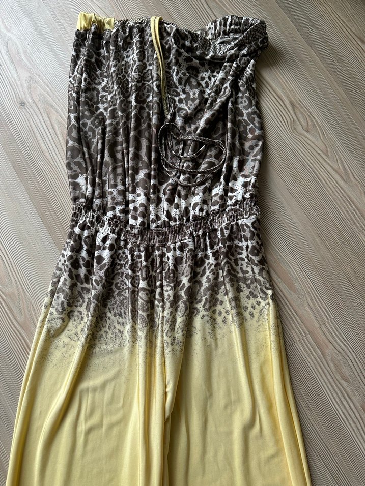 Bohem Sarı Gri Salaş Bağlamalı tulum - Görsel 4