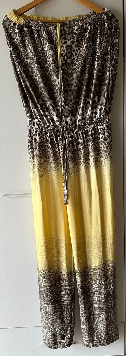 Bohem Sarı Gri Salaş Bağlamalı tulum - Görsel 2