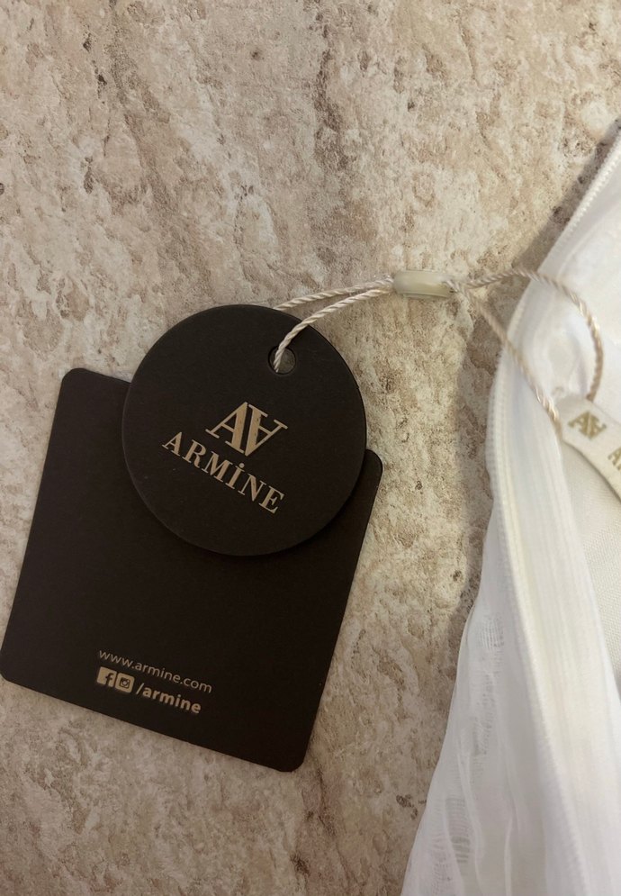 Uzun Beyaz Keten Şeffaf Elbise - Görsel 5