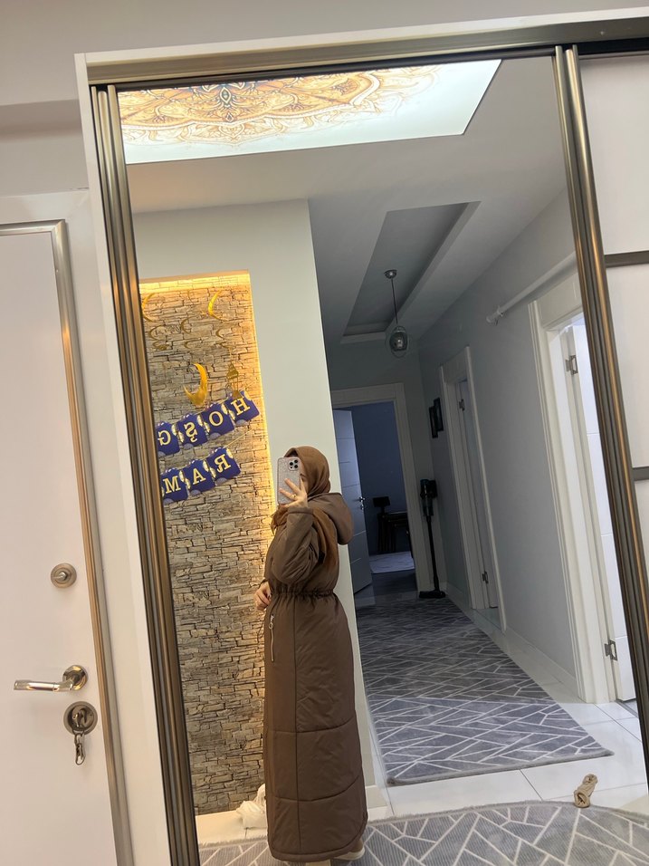 Nihle Kahverengi Uzun Kışlık Kadın Mont - Görsel 4