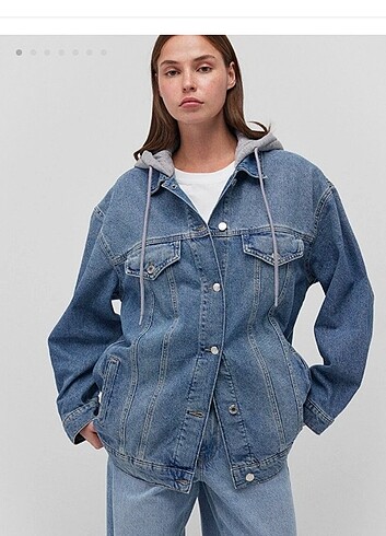 s Beden oversize kapüşonlu kot ceket
