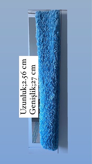 Uzun Boy Yumuşak Tüylü Mavi Atkı