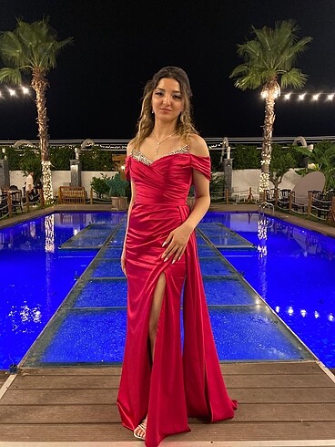 Pembe fuşya abiye