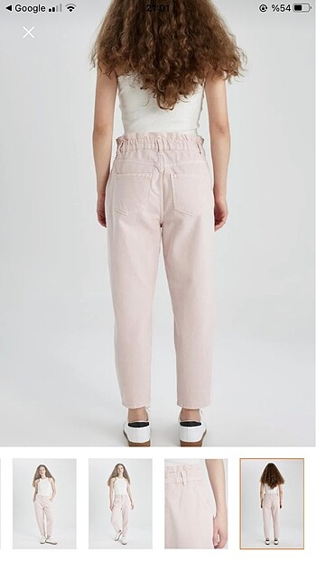 Toz pembe kot pantolon - Görsel 2