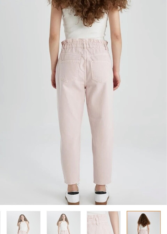 Toz pembe kot pantolon - Görsel 2