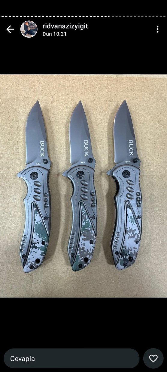 Kara Kartal Figürlü Siyah Katlanabilir Bıçak - Görsel 3