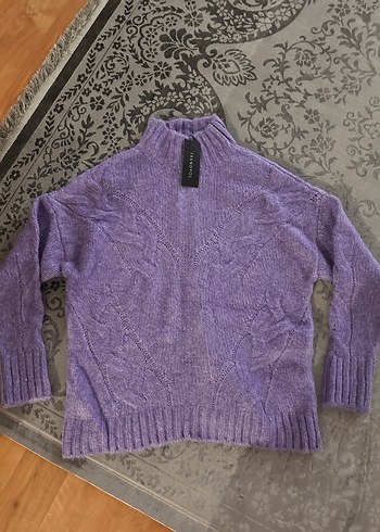 Trendyol & Milla Kadın Mor Örgü Yüksek Yaka Kazak