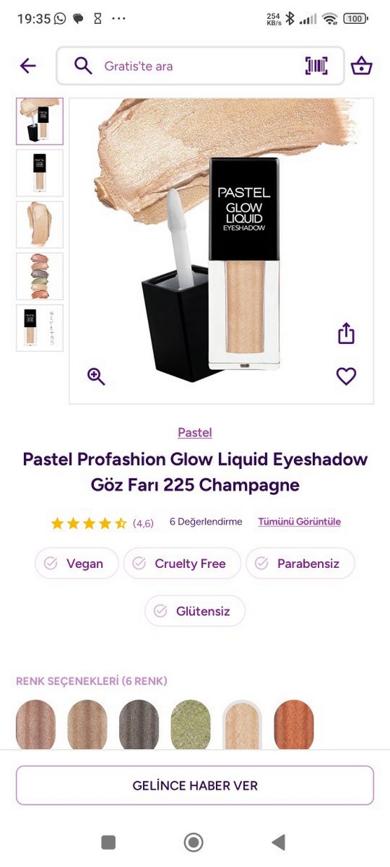 Bej Parlak Sıvı Göz Farı Pastel - Görsel 2