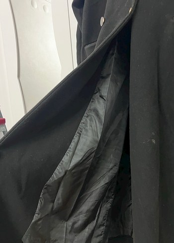 Siyah Uzun Kruvaze Kaban - Görsel 2