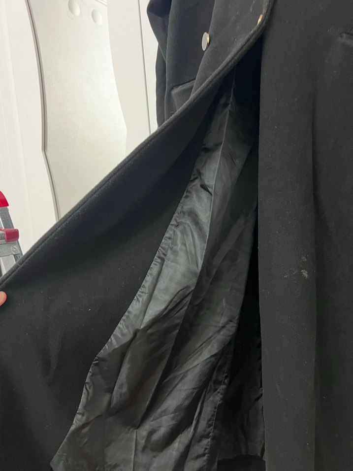 Siyah Uzun Kruvaze Kaban - Görsel 2