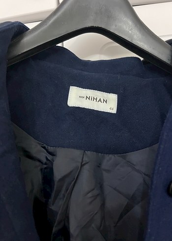 Uzun Lacivert Kadın Kaban Düğmeli - Görsel 3