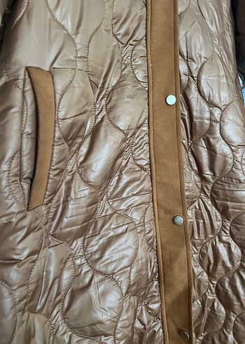 Düğmeli Kahverengi Kadın Uzun Kışlık Ceket - Görsel 2