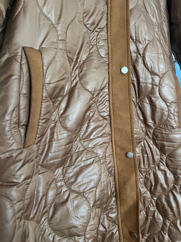 Düğmeli Kahverengi Kadın Uzun Kışlık Ceket - Görsel 2