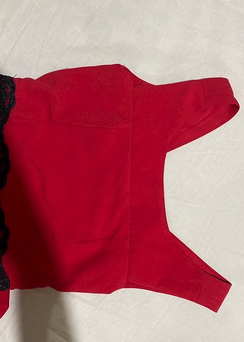 Straplez Kırmızı Midi Kadın Elbise - Görsel 9