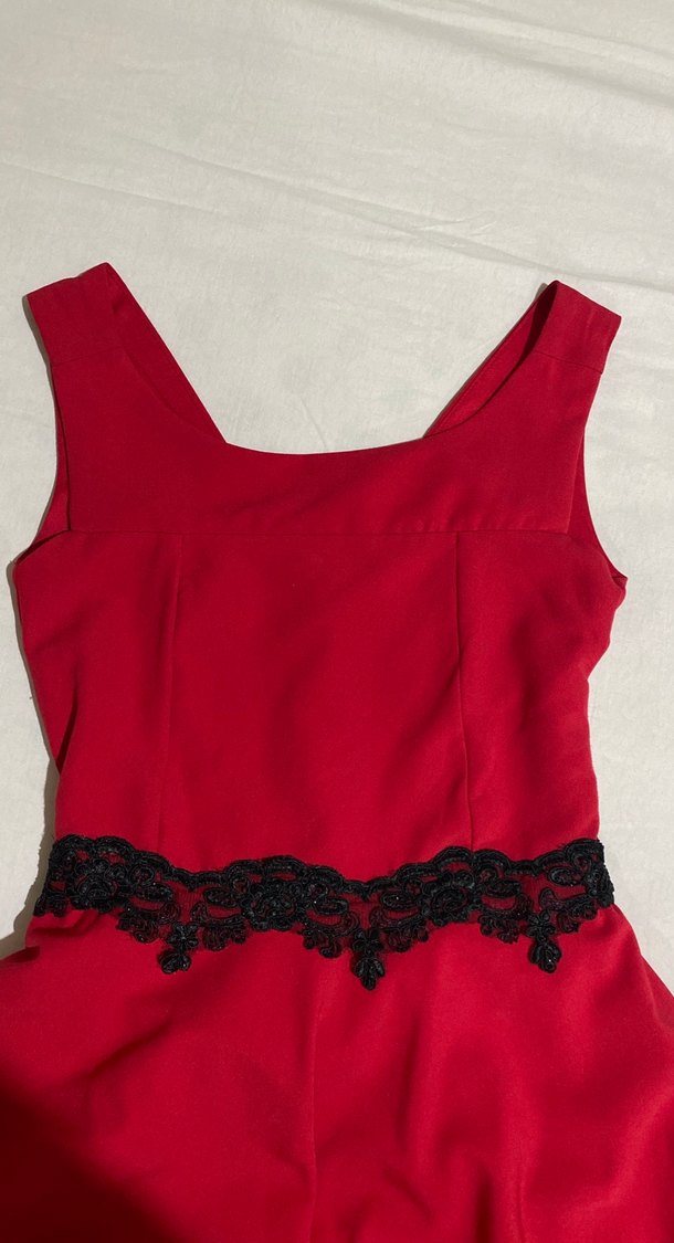 Straplez Kırmızı Midi Kadın Elbise - Görsel 2