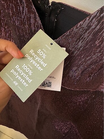 xl Beden bordo Renk H&M simli mini gece elbisesi