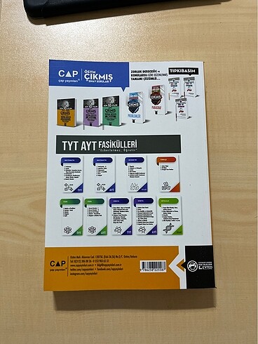  Çap Yayınları TYT Çıkmış Sorular Kitabı