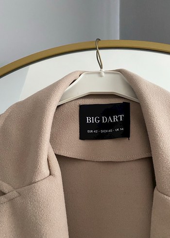 Bej Süet Uzun Kadın Ofis Klasik Palto - Görsel 2