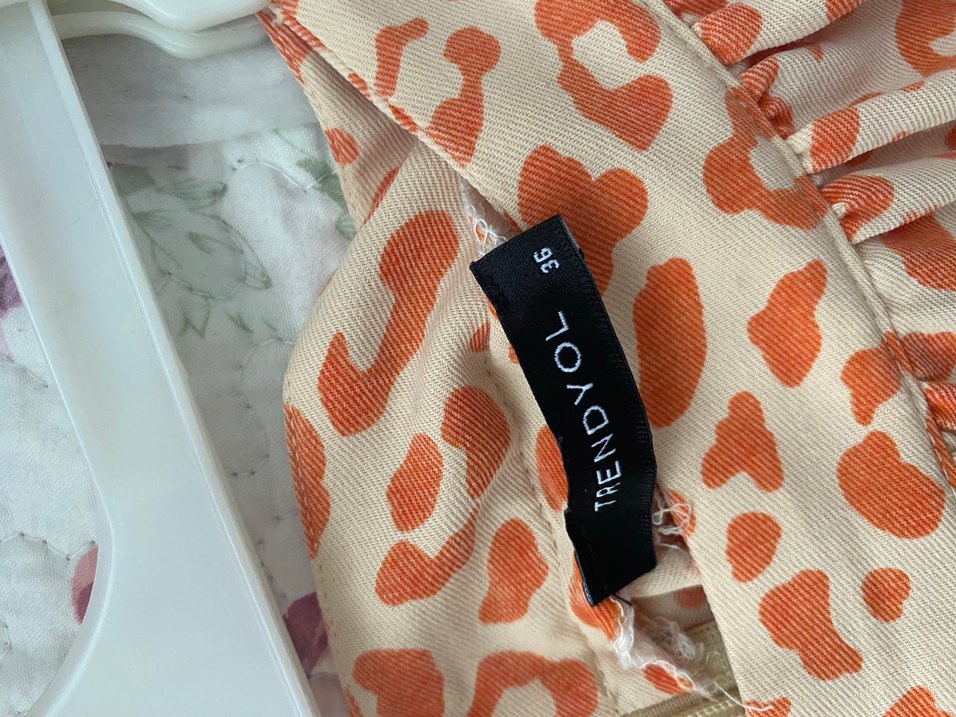 Turuncu Uzun Volanlı Bohem Etek - Görsel 3