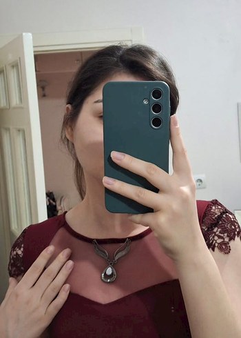 36 Beden Bordo Straplez Transparan Detaylı balık model abiye Elbise