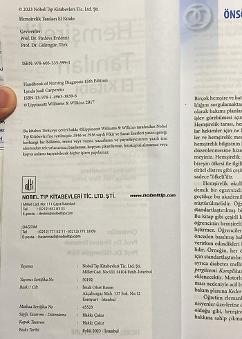 Beden Hemşirelik Tanıları El Kitabı