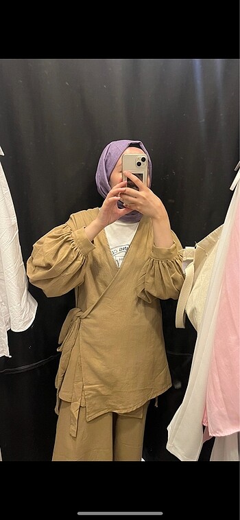 Bağlamalı Keten Kimono