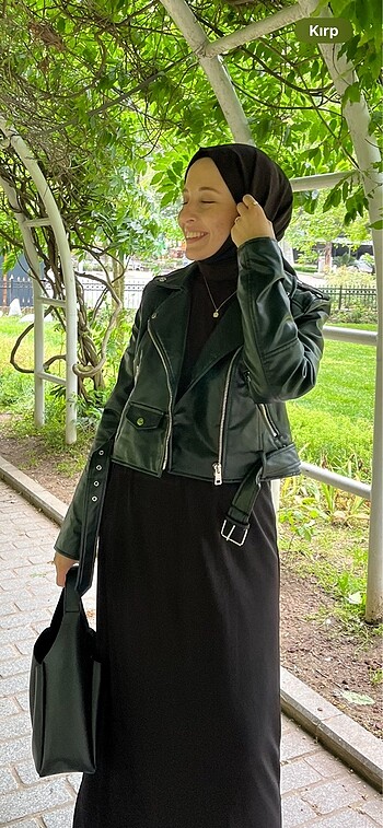 Pull and Bear Suni Deri Biker Ceket