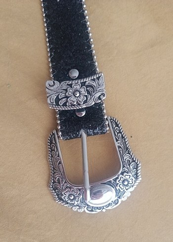 Diğer Gri Kot Kumaş Tokalı Kadın Kemer
