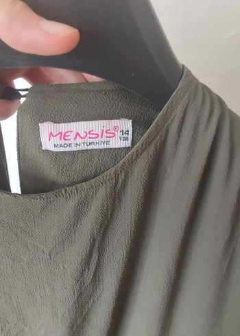 Asker yeşili Uzun Elbise Fırfır Detaylı - Görsel 4