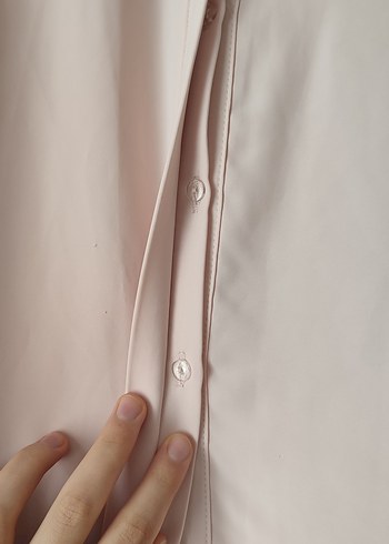 Dantel Detaylı Toz pembe Uzun Kollu Kadın Gömlek - Görsel 4