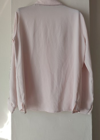 Dantel Detaylı Toz pembe Uzun Kollu Kadın Gömlek - Görsel 3